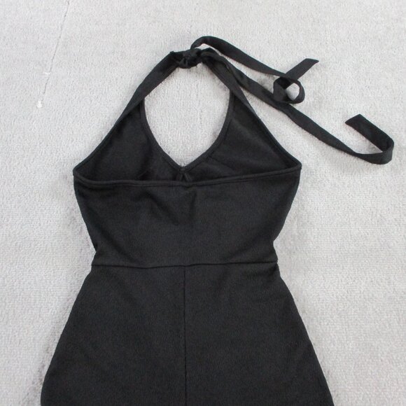 White Fox Boutique Less Talking Jumpsuit Womens XS Black Pants Tie NEW - Picture 4 of 12